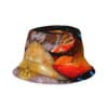 A hat with fruit on it.