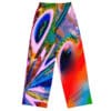 A pair of colorful pants with an abstract design.