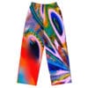 A pair of colorful pants with an abstract design.