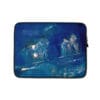 A laptop case with an image of a blue sea