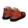 A pair of shoes with an image of fire