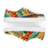 A pair of shoes with colorful artwork on them.