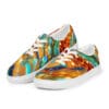A pair of shoes with an artistic design.