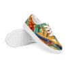 A pair of shoes with an artistic design.