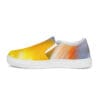 A pair of shoes with an abstract design.