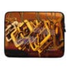 A laptop case with a picture of some type of object
