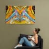 Vibrant abstract art wall tapestry.