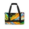 Vibrant abstract duffel bag.