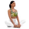 A woman sitting in the middle of her yoga pose.
