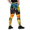 Colorful galaxy leggings, back view.