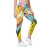 Colorful abstract print yoga leggings.