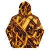 Gold chain hoodie, back view.