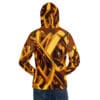 Gold chain zip-up hoodie, back view.