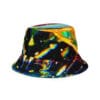 Here's an 8-word alt tag for the image: Colorful abstract bucket hat, psychedelic design.