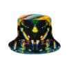 Psychedelic bucket hat with vibrant design.