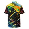 Abstract colorful shirt, back view.