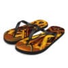 A pair of flip flops with an image on them.