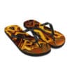 A pair of flip flops with an image of a fire hydrant.