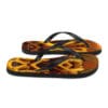 A pair of flip flops with an abstract design.