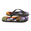 A pair of flip flops with flowers on them.