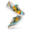Colorful abstract canvas sneakers.
