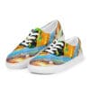Colorful abstract canvas sneakers.
