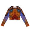 Colorful cropped long-sleeve sweatshirt.