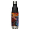 Here's an alt tag for the image: Abstract art water bottle.