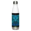 Water bottle with teal galaxy design.