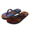 Colorful butterfly flip-flops.