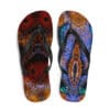 Colorful butterfly wing flip-flops.