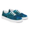 Galaxy-print canvas sneakers with white laces.