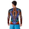 Man's long-sleeve shirt, colorful pattern.