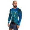 Man in blue nebula rash guard.