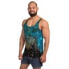 Man in nebula tank top smiling.