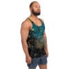 Man in nebula tank top and shorts.