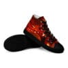 Fiery high-top sneakers with lights.