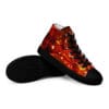 Fiery high-top canvas sneakers.