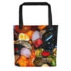 Colorful tumbled stones tote bag.