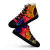 A pair of colorful shoes with stars on them.