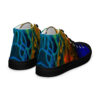 A pair of shoes with colorful designs on them.