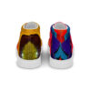 A pair of shoes with colorful designs on them.