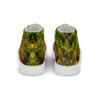 A pair of shoes with a picture of trees.