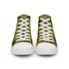 A pair of shoes with a colorful design on them.