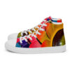 A pair of colorful shoes on top of a white shoe.