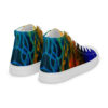 A pair of shoes with colorful designs on them.