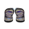 A pair of flip flops with an image on them.