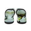 A pair of flip flops with a picture of a lizard.