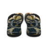 A pair of flip flops with an image on them.