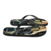 A pair of flip flops with a picture of a fish.